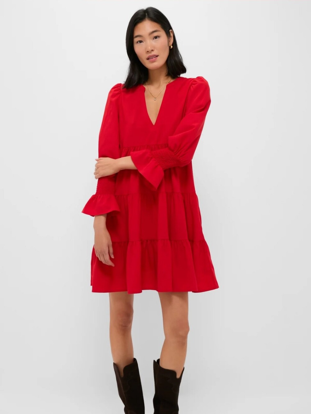 Tuckernuck Pomander Place Red Crepe Kenzo Dress